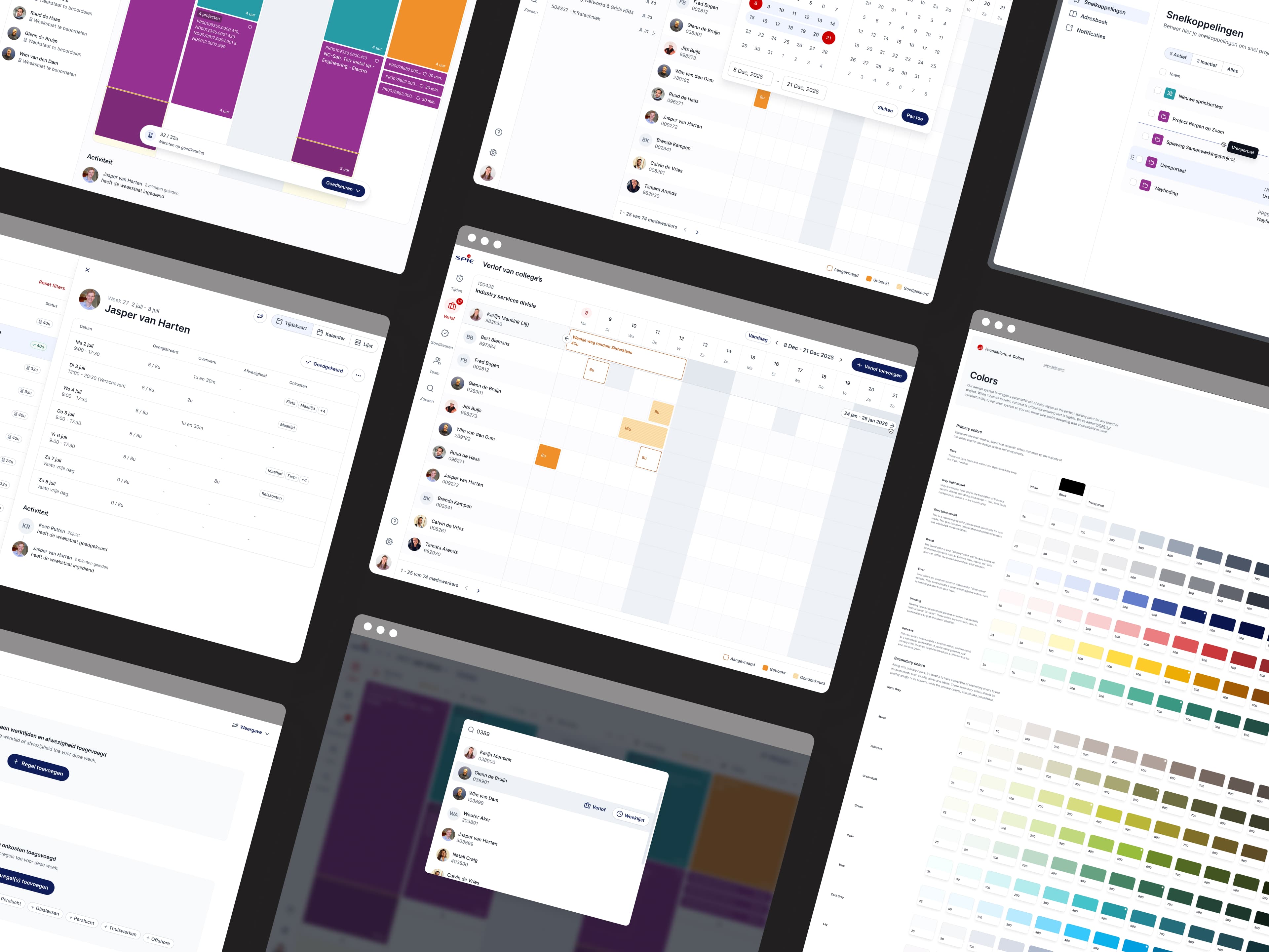 Components from the SPIE design system, in SPIE's brand colours.